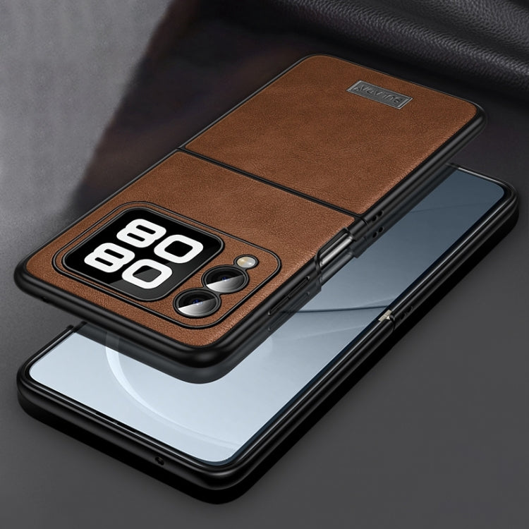 For Huawei nova Flip SULADA Shockproof TPU Hybrid Handmade Leather Phone Case