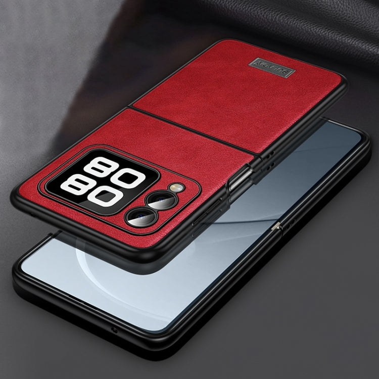 For Huawei nova Flip SULADA Shockproof TPU Hybrid Handmade Leather Phone Case