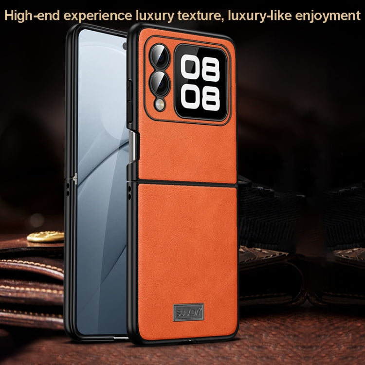 For Huawei nova Flip SULADA Shockproof TPU Hybrid Handmade Leather Phone Case