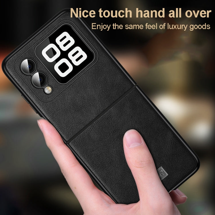 For Huawei nova Flip SULADA Shockproof TPU Hybrid Handmade Leather Phone Case