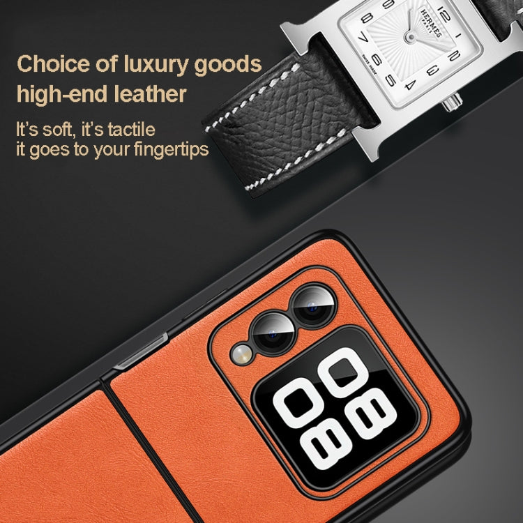 For Huawei nova Flip SULADA Shockproof TPU Hybrid Handmade Leather Phone Case