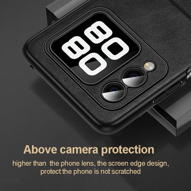 For Huawei nova Flip SULADA Shockproof TPU Hybrid Handmade Leather Phone Case