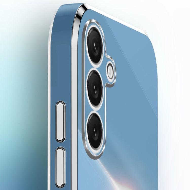 For Samsung Galaxy S25+ 5G XINLI Straight Edge 6D Electroplate TPU Phone Case with Ring Holder