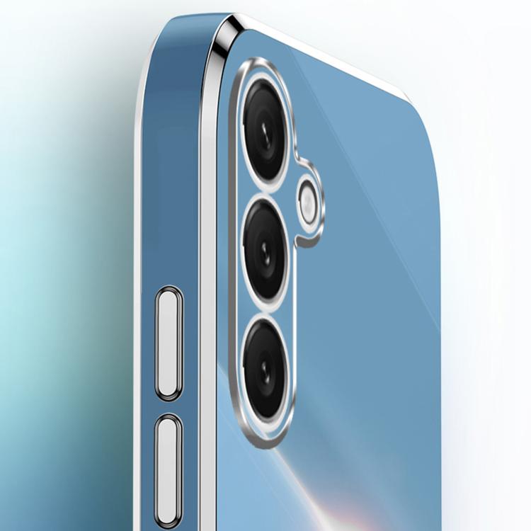For Samsung Galaxy S25 FE 5G XINLI Straight Edge 6D Electroplate TPU Phone Case with Ring Holder