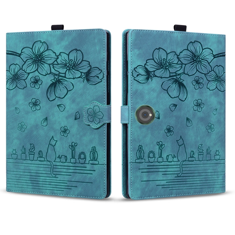 For OnePlus Pad / Pad Pro 12.1 Cartoon Sakura Cat Embossed Leather Tablet Case
