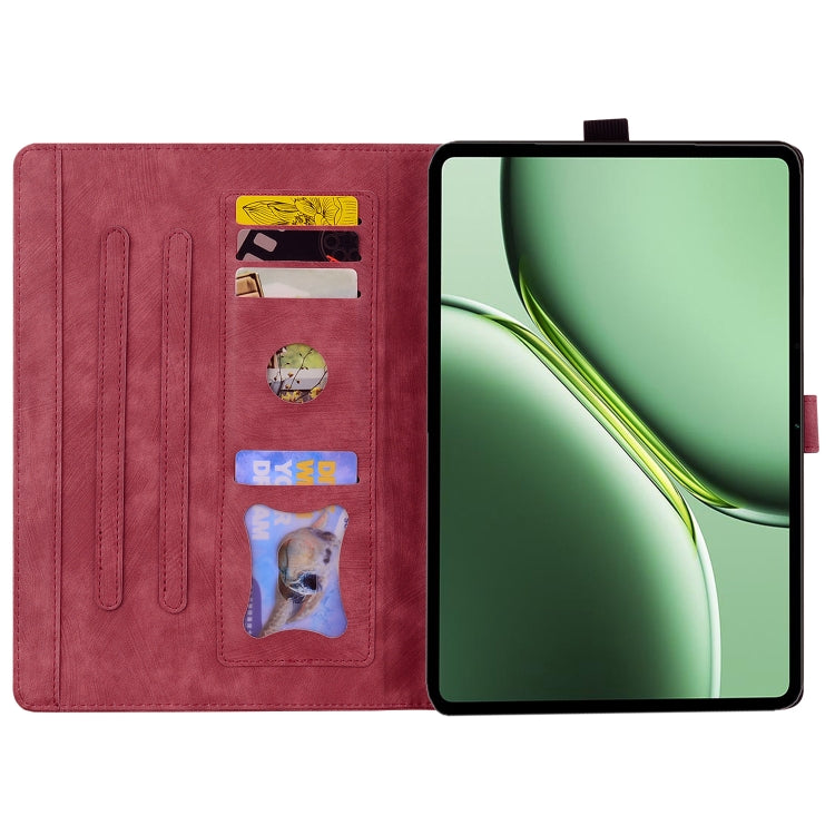 For OnePlus Pad / Pad Pro 12.1 Cartoon Sakura Cat Embossed Leather Tablet Case