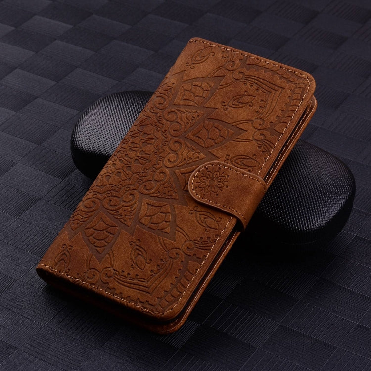 For Google Pixel 10 / 9 / 9 Pro Mandala Embossed Dual-Fold Calf Leather Phone Case