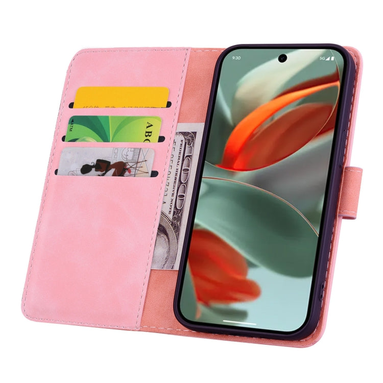 For Google Pixel 10 / 9 / 9 Pro Mandala Embossed Dual-Fold Calf Leather Phone Case
