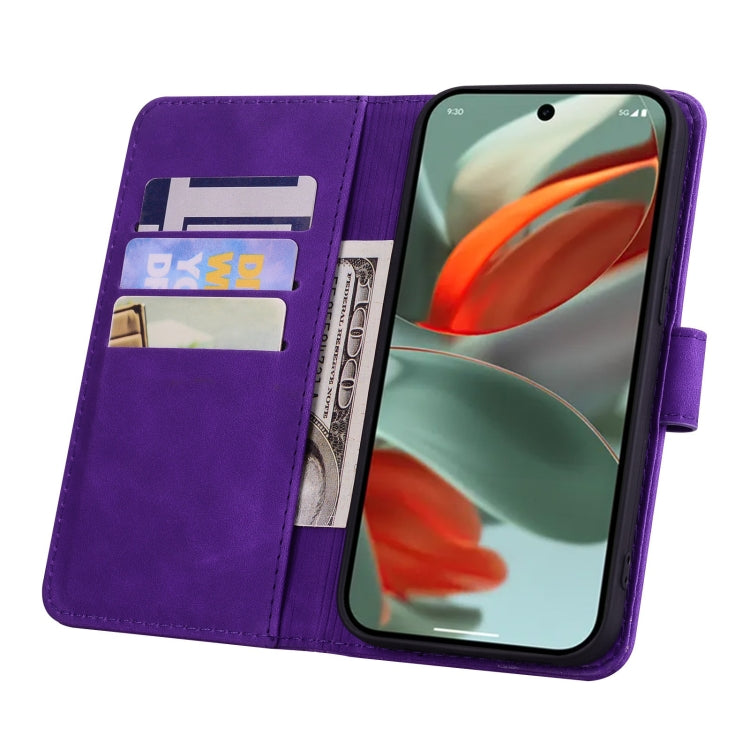 For Google Pixel 10 / 9 / 9 Pro Mandala Embossed Dual-Fold Calf Leather Phone Case