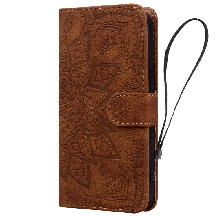 For Google Pixel 9 Pro XL / 10 Pro XL Mandala Embossed Dual-Fold Calf Leather Phone Case