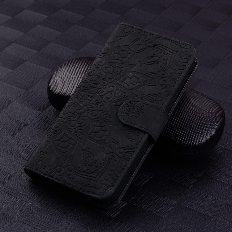 For Google Pixel 9 Pro XL / 10 Pro XL Mandala Embossed Dual-Fold Calf Leather Phone Case