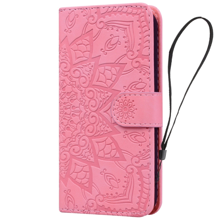 For Google Pixel 9 Pro XL / 10 Pro XL Mandala Embossed Dual-Fold Calf Leather Phone Case