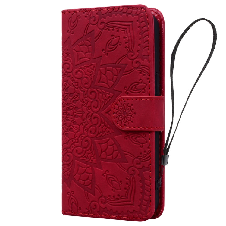 For Google Pixel 9 Pro XL / 10 Pro XL Mandala Embossed Dual-Fold Calf Leather Phone Case