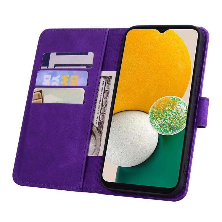 For Google Pixel 9a Mandala Embossed Dual-Fold Calf Leather Phone Case