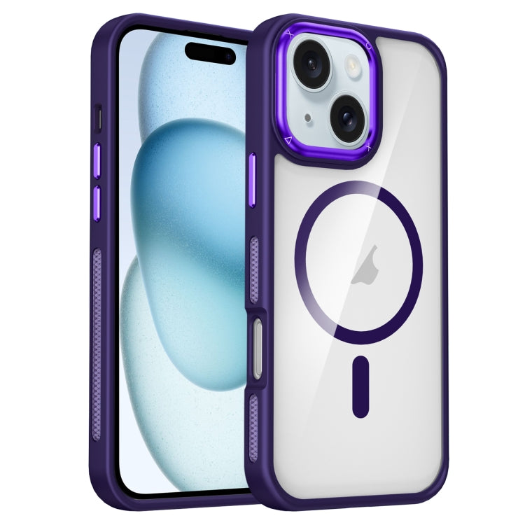For iPhone 15 Breathable Skin Feel Transparent MagSafe Magnetic Phone Case