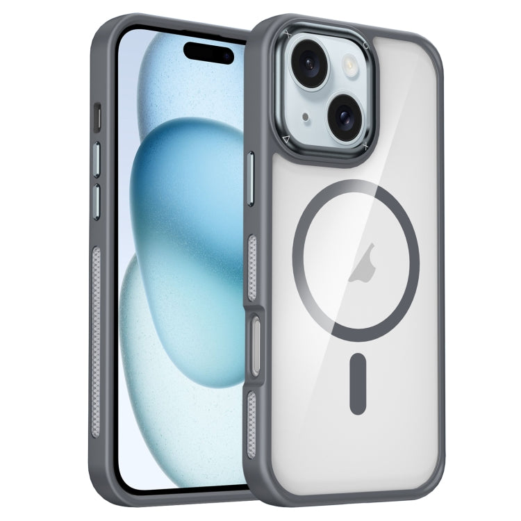 For iPhone 15 Breathable Skin Feel Transparent MagSafe Magnetic Phone Case