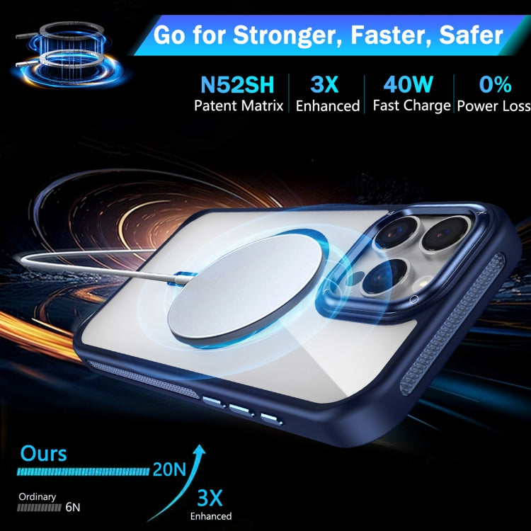 For iPhone 16 Pro Max Breathable Skin Feel Transparent MagSafe Magnetic Phone Case