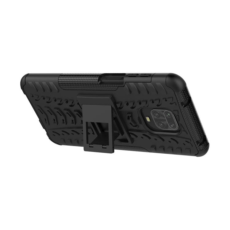 For Xiaomi Redmi Note 9S / 9 Pro / 9 Pro Max Tire Texture Shockproof TPU + PC Protective Case with Holder