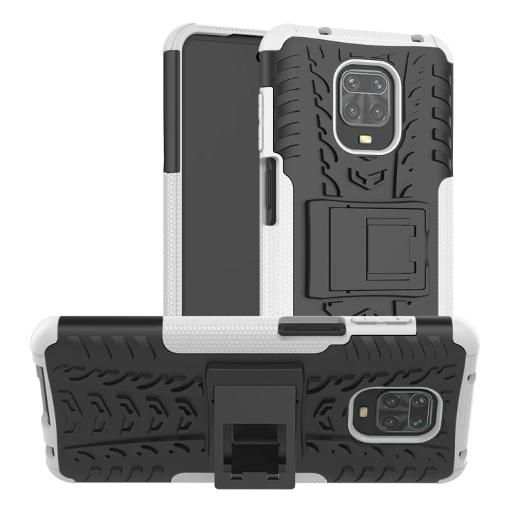 For Xiaomi Redmi Note 9S / 9 Pro / 9 Pro Max Tire Texture Shockproof TPU + PC Protective Case with Holder