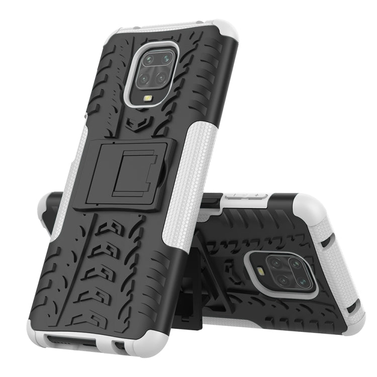 For Xiaomi Redmi Note 9S / 9 Pro / 9 Pro Max Tire Texture Shockproof TPU + PC Protective Case with Holder