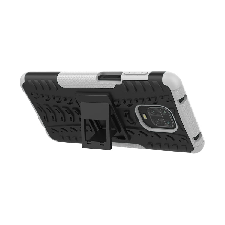 For Xiaomi Redmi Note 9S / 9 Pro / 9 Pro Max Tire Texture Shockproof TPU + PC Protective Case with Holder
