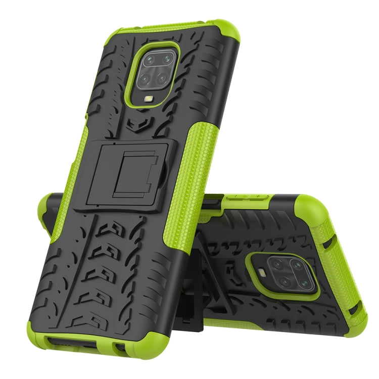 For Xiaomi Redmi Note 9S / 9 Pro / 9 Pro Max Tire Texture Shockproof TPU + PC Protective Case with Holder