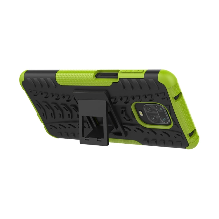 For Xiaomi Redmi Note 9S / 9 Pro / 9 Pro Max Tire Texture Shockproof TPU + PC Protective Case with Holder