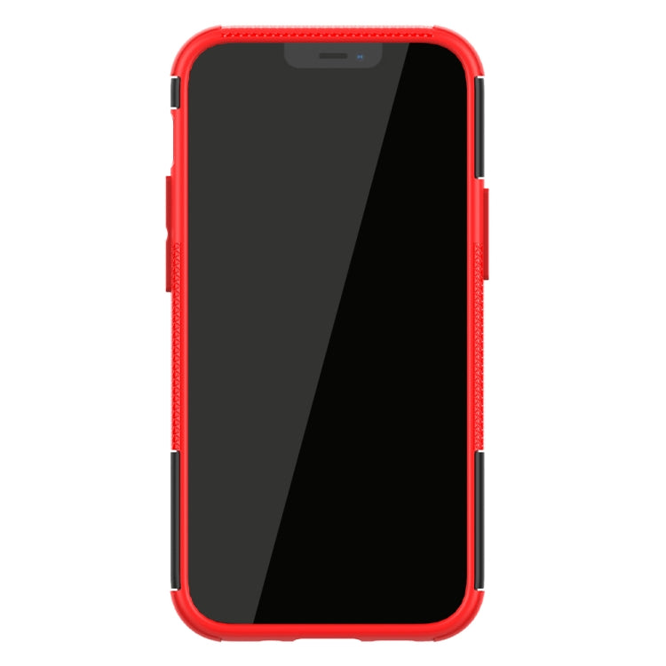 For iPhone 12 mini Tire Texture Shockproof TPU + PC Protective Case with Holder