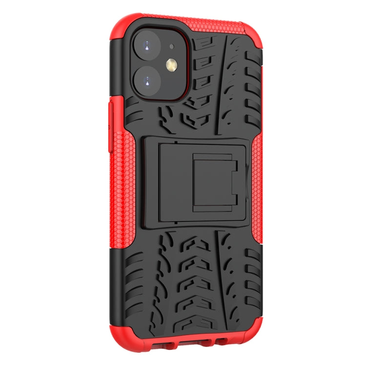 For iPhone 12 mini Tire Texture Shockproof TPU + PC Protective Case with Holder