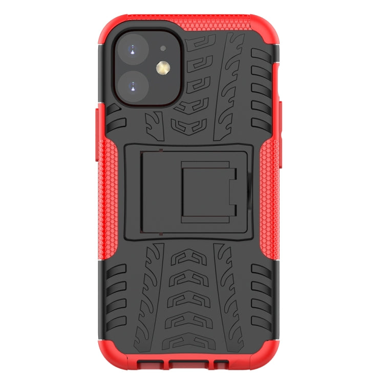 For iPhone 12 mini Tire Texture Shockproof TPU + PC Protective Case with Holder