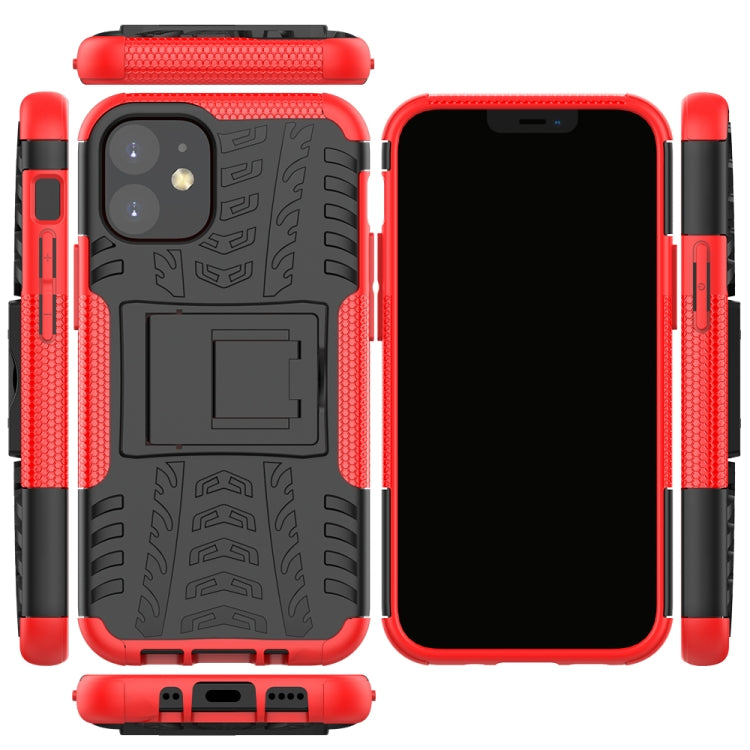 For iPhone 12 mini Tire Texture Shockproof TPU + PC Protective Case with Holder