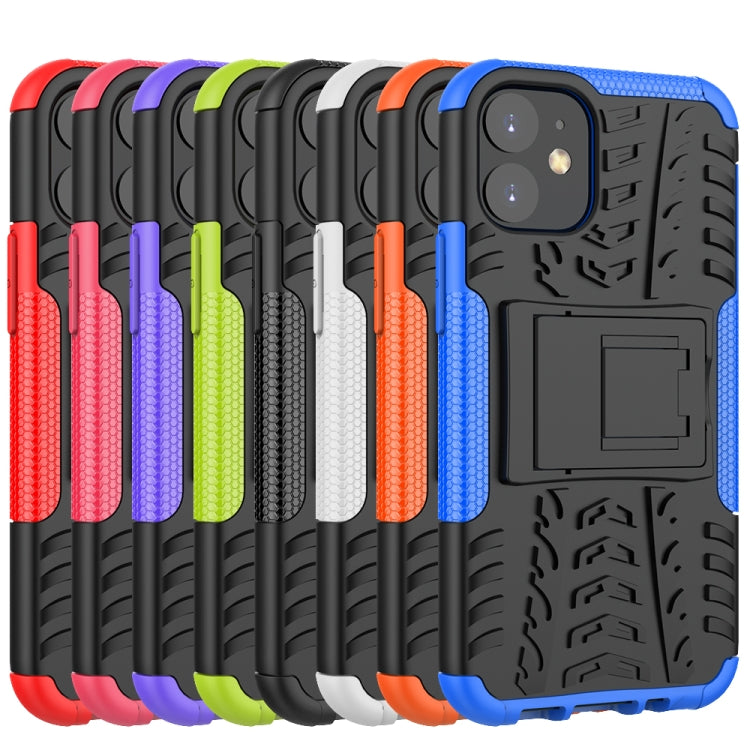 For iPhone 12 mini Tire Texture Shockproof TPU + PC Protective Case with Holder