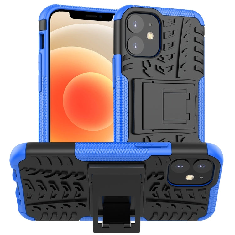 For iPhone 12 mini Tire Texture Shockproof TPU + PC Protective Case with Holder