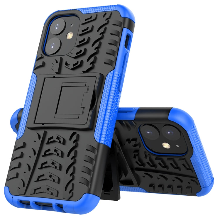 For iPhone 12 mini Tire Texture Shockproof TPU + PC Protective Case with Holder