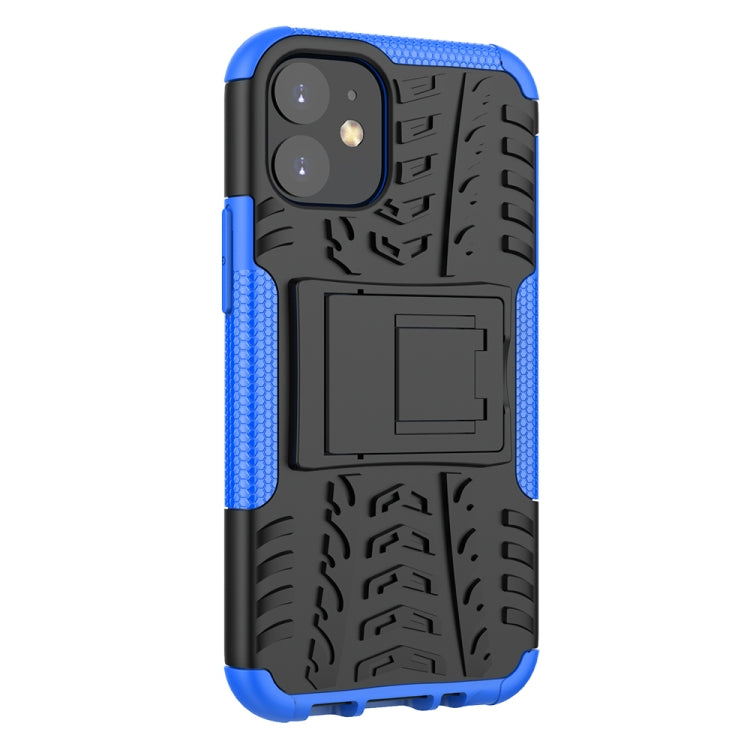 For iPhone 12 mini Tire Texture Shockproof TPU + PC Protective Case with Holder