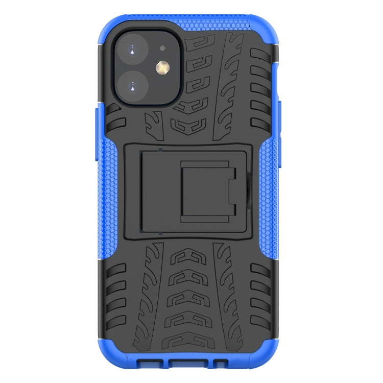 For iPhone 12 mini Tire Texture Shockproof TPU + PC Protective Case with Holder