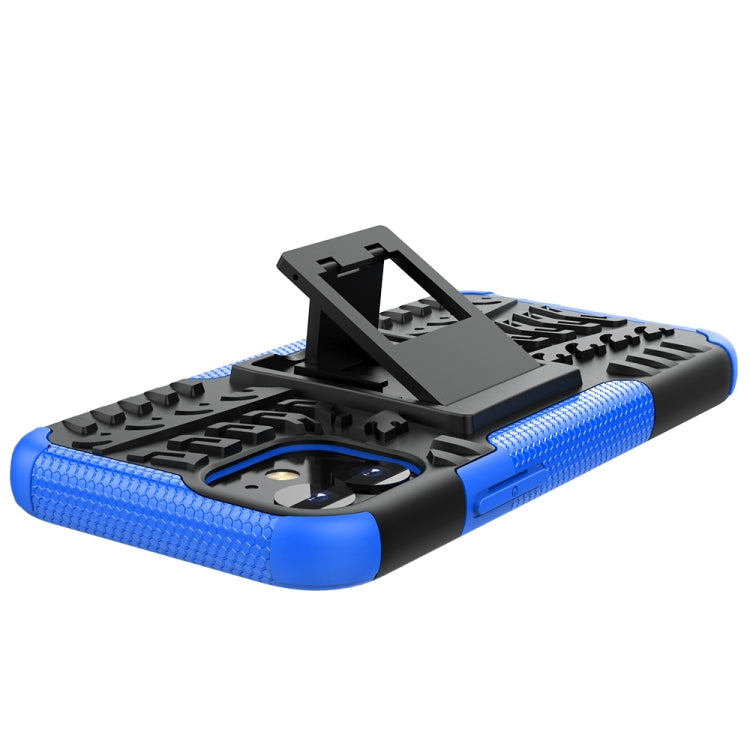 For iPhone 12 mini Tire Texture Shockproof TPU + PC Protective Case with Holder