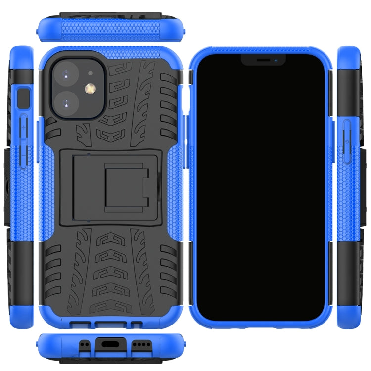 For iPhone 12 mini Tire Texture Shockproof TPU + PC Protective Case with Holder