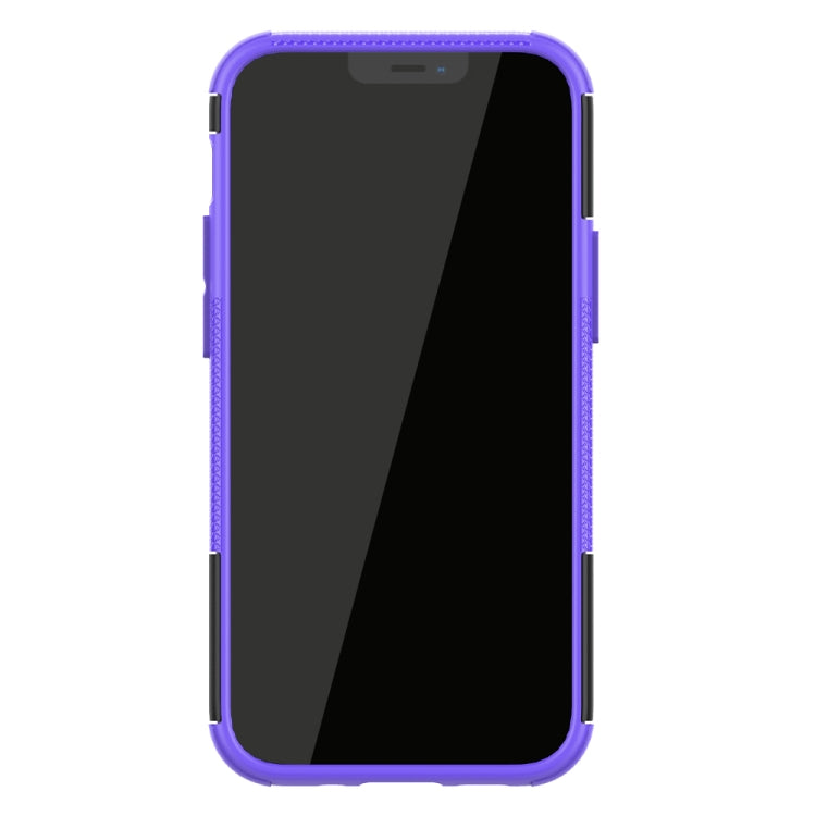 For iPhone 12 mini Tire Texture Shockproof TPU + PC Protective Case with Holder