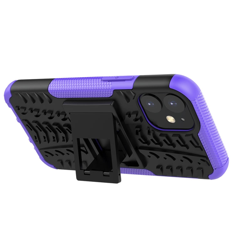 For iPhone 12 mini Tire Texture Shockproof TPU + PC Protective Case with Holder