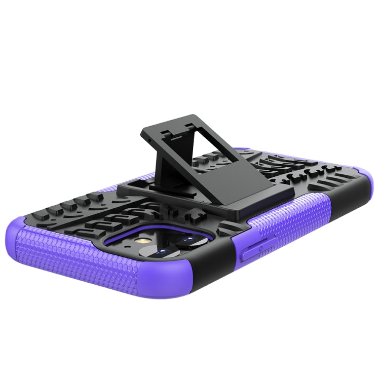 For iPhone 12 mini Tire Texture Shockproof TPU + PC Protective Case with Holder