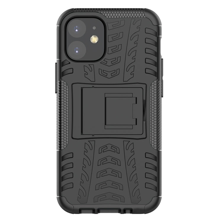For iPhone 12 mini Tire Texture Shockproof TPU + PC Protective Case with Holder
