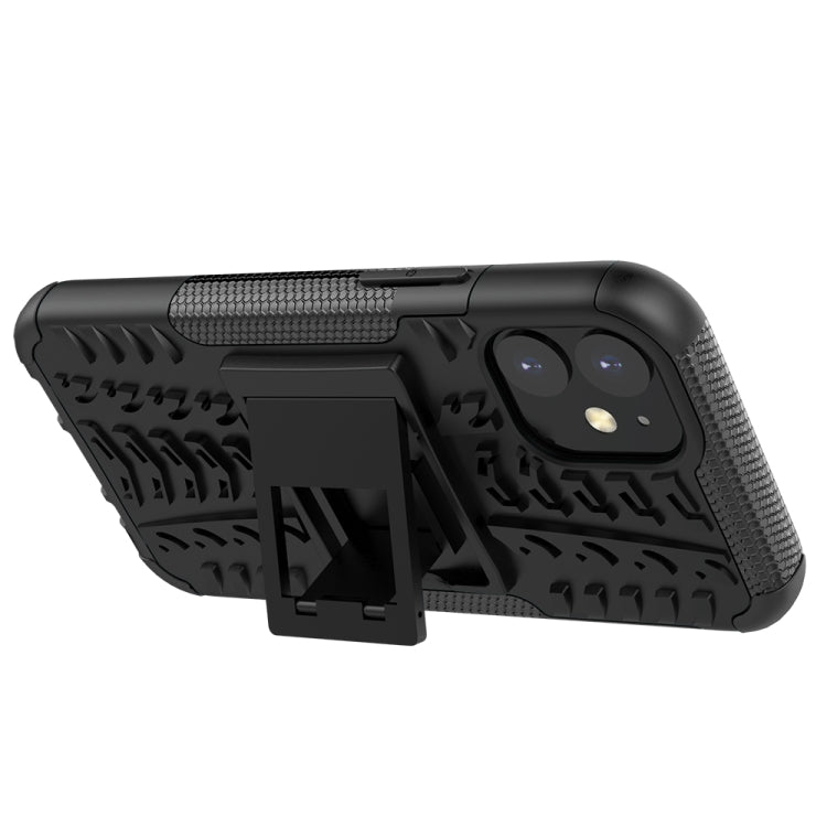 For iPhone 12 mini Tire Texture Shockproof TPU + PC Protective Case with Holder