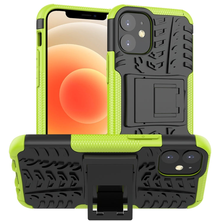 For iPhone 12 mini Tire Texture Shockproof TPU + PC Protective Case with Holder