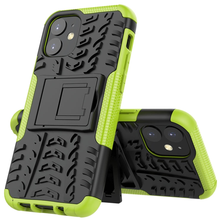 For iPhone 12 mini Tire Texture Shockproof TPU + PC Protective Case with Holder