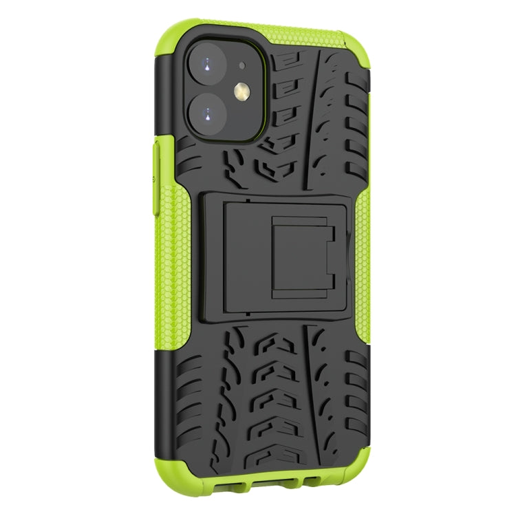 For iPhone 12 mini Tire Texture Shockproof TPU + PC Protective Case with Holder