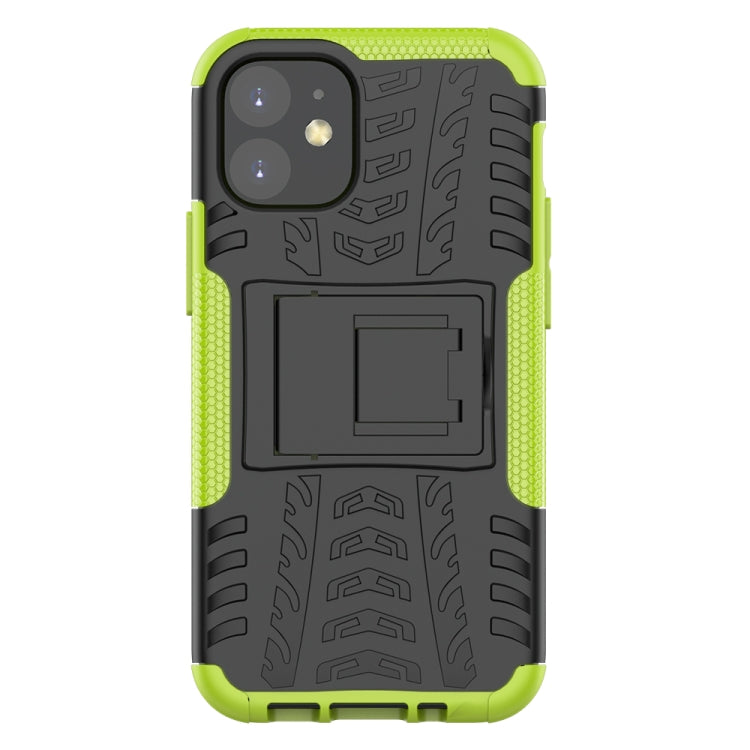 For iPhone 12 mini Tire Texture Shockproof TPU + PC Protective Case with Holder