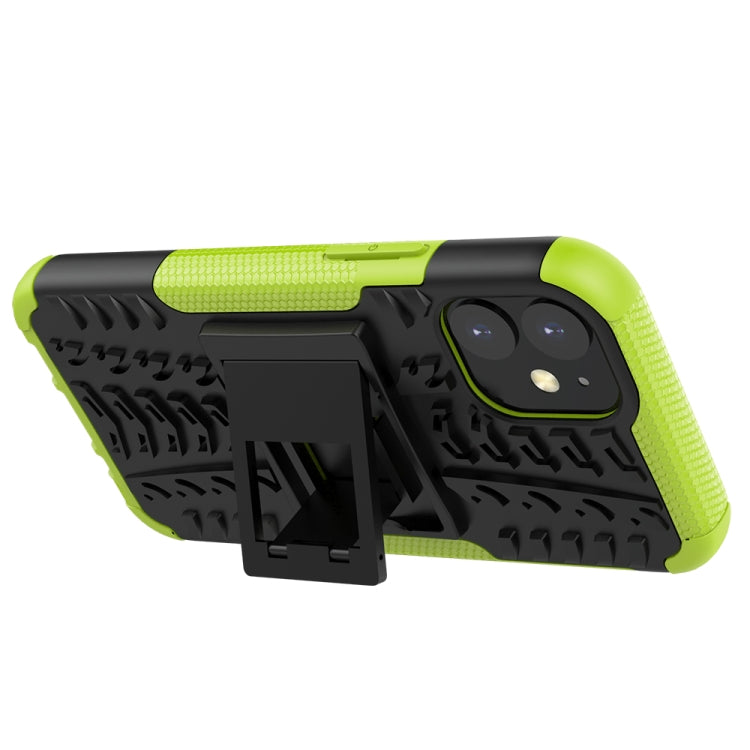 For iPhone 12 mini Tire Texture Shockproof TPU + PC Protective Case with Holder