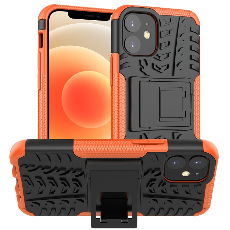 For iPhone 12 mini Tire Texture Shockproof TPU + PC Protective Case with Holder