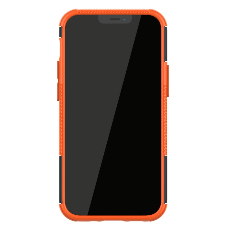 For iPhone 12 mini Tire Texture Shockproof TPU + PC Protective Case with Holder